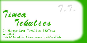 timea tekulics business card